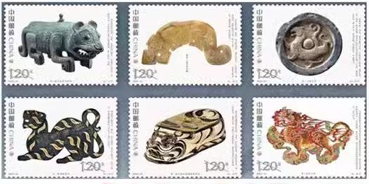 CHINA 2022-19 CULTURAL RELICS IN TIGER DESIGNS COMP. SET 6 STAMPS MINT