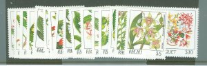 Palau #126-142 Mint (NH) Single (Complete Set) (Flowers)