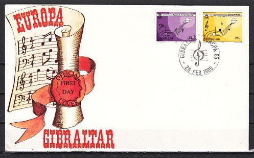 Gibraltar, Scott cat. 471-472. Europa- Music Year issue. First day cover. ^