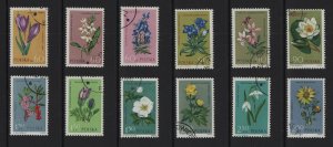 Poland  #1066-1077  cancelled  1962   flowers