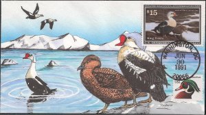Frans Geerlings Hand Painted FDC for the Federal 1991 Duck Stamp