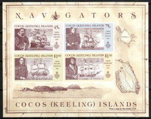 Cocos Islands Stamp 221a  - Explorers and their ships