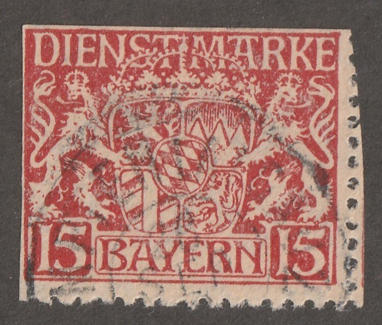 Bayern stamp, Scott#015,  used, hinged,  15,  #B-011