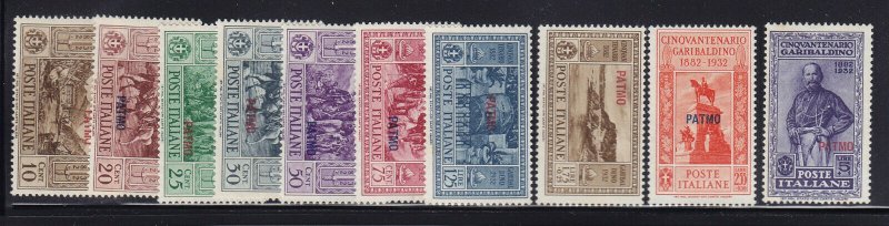 Italy - Patmo Scott # 17 - 26 set VF-OG-LH mint scott cv $ 190 ! see pic !