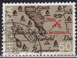 Switzerland 773 USED 1986 Military Map 50c