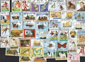 100 ALL DIFFERENT KAMPUCHEA (CAMBODIA)  STAMPS