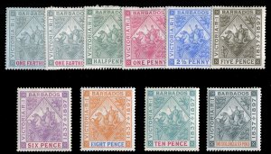 Barbados #81-89 Cat$362.50, 1897 Jubilee, complete set, hinged