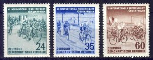 Germany DDR 1953 Cycling Prague Berlin Warsaw Mi. 355/7 MNH
