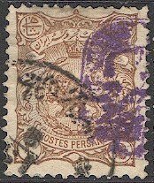 IRAN Persia 1900 Sc 153  2c Used, VF, Lion w/violet handstamp, cv $25