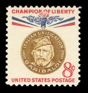 # 1169 MINT NEVER HINGED P.S.E. GRADE 90 GIUSEPPE GARIBALDI