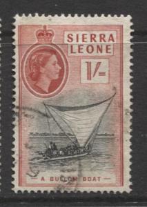 Sierra Leone - Scott 203 - QEII - Definitive -1956 - FU - Single 1/- Stamp