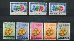 Maldive Islands SC# 69-76 set Map and local Fruit MH