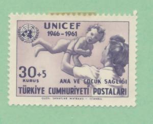 Turkey 1961 Scott B86 used - 30k+5k, UNICEF,  Mother & child