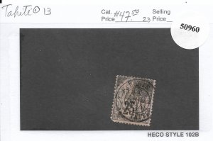 Tahiti: Sc #13, used (50960)