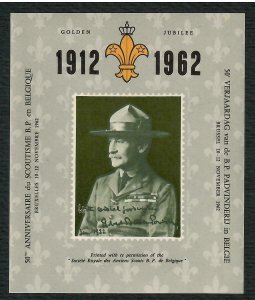 Belgium , Lord Robert Baden Powell Boy Scouts Anniv VF OG NH S/S - I Combine S/H