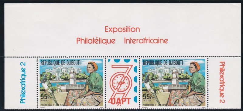 Djibouti # 496-497, Philexafrique 2, Gutter Pairs, NH, 1/2 Cat.