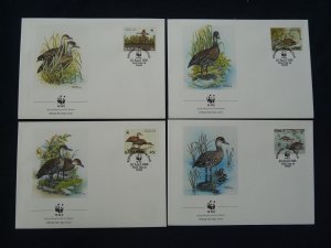 WWF bird duck set of 4 FDC Bahamas 1988 (-50% for 10 sets or more)
