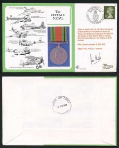 DM18 The Defence Medal Signed by Pilot J. Wild