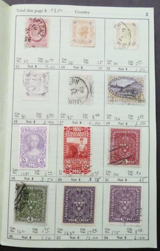 EDW1949SELL : AUSTRIA Mint & Used collection on Old Time approval book.