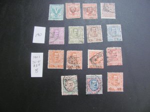 ITALY 1901 USED SC 76-91+ SET  VF $54 (190)