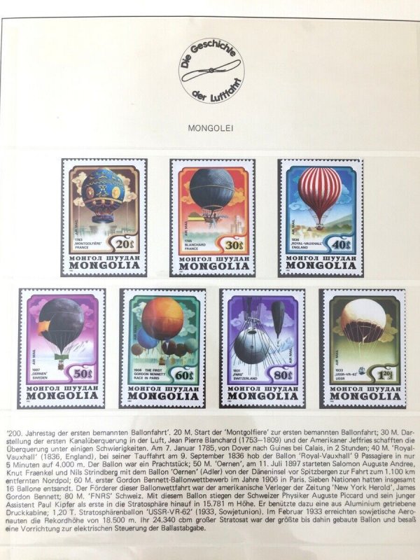 World Aviation Lindner Album Stamps Covers Sheets MNH Used 55 Pages.(GM1750)