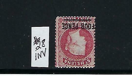 ST. HELENA SCOTT #28 1882 4P ON 6P PERF 14X 12.5 WMK 1 (INVERTED)   - MINT LH