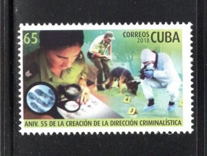 CUBA Sc# 6090  CRIMINALISTICS crime forensic science  2018  MNH mint