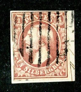 1852 Luxemburg  Sc# 2 used cv. $75 ( 1716 WX )