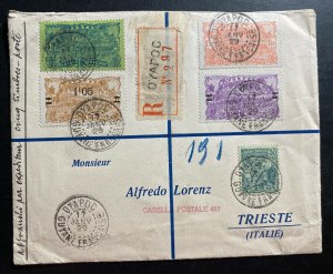 1929 Oyapoc French Guiana Cover To Triest Italy Sc#108