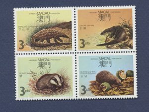 MACAO, MACAU - Scott 561-564a, SG 622/5  - VF MNH - wildlife - 1988