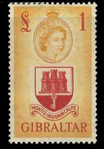 Gibraltar #132/145 Cat$204.25, 1953 QEII, missing 1 1/2p and 2 1/2 p, never h...