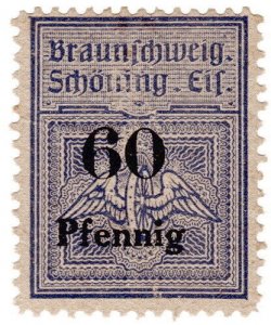 (I.B) Germany Railway : Brunswick-Schöning Eisenbahn 60pf