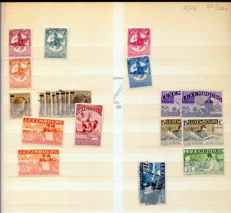Luxembourg 1934/39 M&U Collection Incl.Sheet.High Cat. (Apx 150 Items) RK 1060 