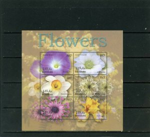 MALDIVES 2002 FLOWERS SHEET OF 6 STAMPS MNH