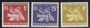 Trinidad & Tobago # 110-1112, Freedom from Hunger, NH, 1/2 Cat.