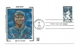 2046 Babe Ruth Zaso for H&M Covers cachet 'E' FDC