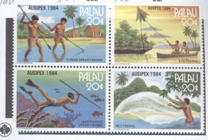 Palau, Sc #58a, MNH, se-tennant block