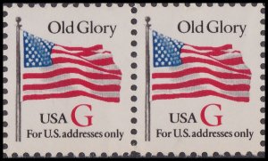 US 2882 Old Glory Red G rate 32c horz pair MNH 1994