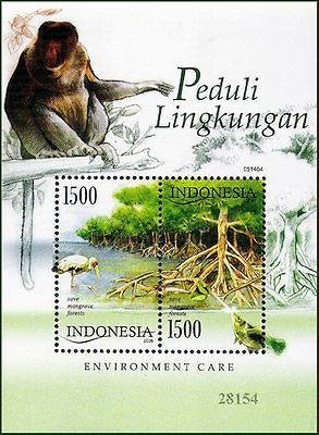 INDONESIA - 2005 ENVIRONMENTAL CARE/BIRD ANIMALS MONKEY MIN/SHT - MNH