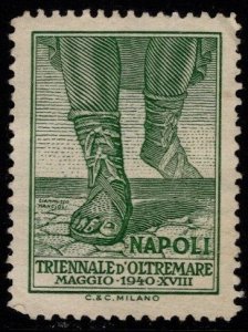 Scarce 1940 Italy Poster Stamp Naples Universal Thematic Exhibition Unused