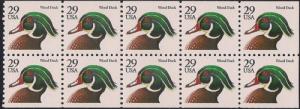 #2484A 29 cent Wood Duck BEP mint Pane OG NH VF