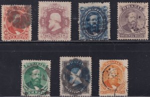 Brazil 1866 #53-60 fvf-u 'First Emperor Dom Pedro Issue'