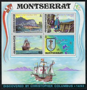 Montserrat Scott 295a Christopher Columbus Souvenir Sheet Mint Never Hinged