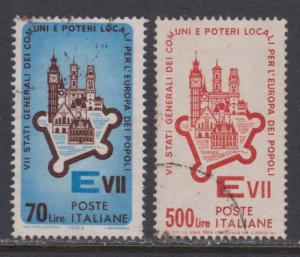 Italy # 897 - 898 , European Towns , 2 F-VF Used Stamps - I Combine S/H