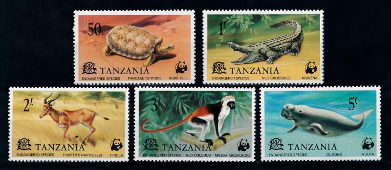 [78259] Tanzania 1977 Wild Life Turtle Crocodile Monkey WWF  MNH