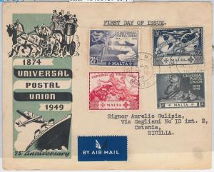 56313 - MALTA -  POSTAL HISTORY:  SG 251/4 on FDC COVER 1969 - UPU