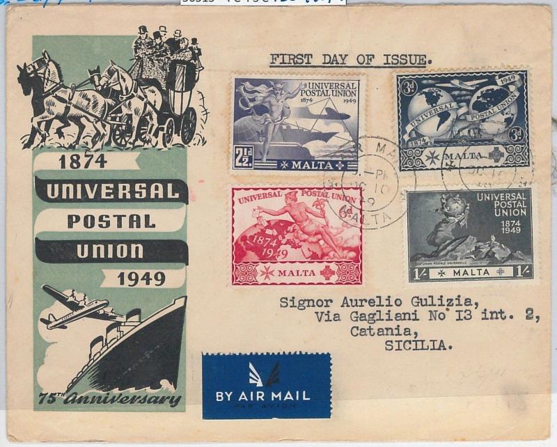 56313 - MALTA -  POSTAL HISTORY:  SG 251/4 on FDC COVER 1969 - UPU