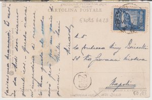 RODI (Rhodes) cover postmark Rodi, Egeo,  Postcard to Napoli