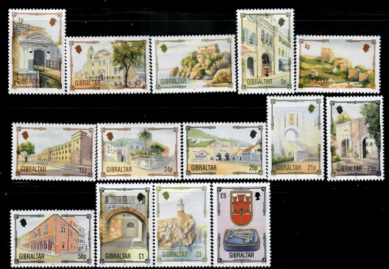 Gibraltar 1993 Architectral Heritage set MNH # 631-644