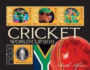 Nevis 2011 - Cricket World Cup - Souvenir Sheet w/ 4 Stamps - SC 1667 - MNH